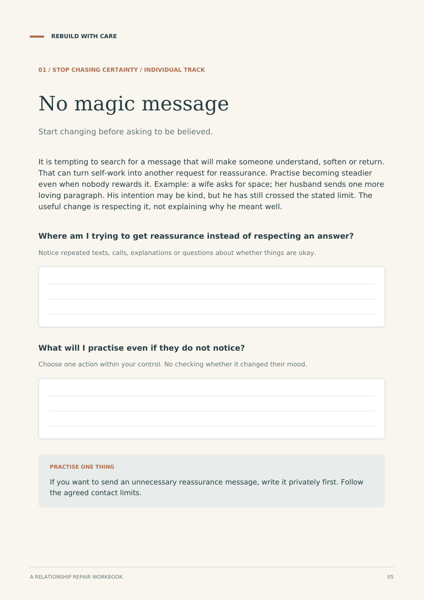 Individual exercise: No magic message